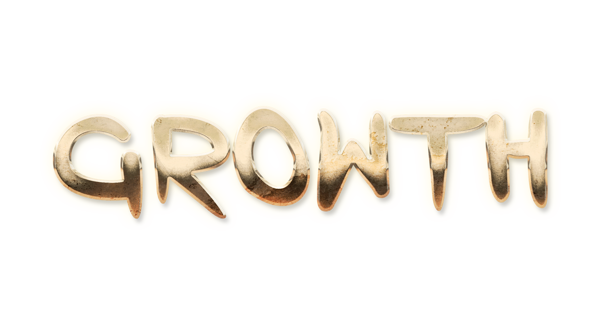 WORD GROWTH gold text effects art typography PNG images free